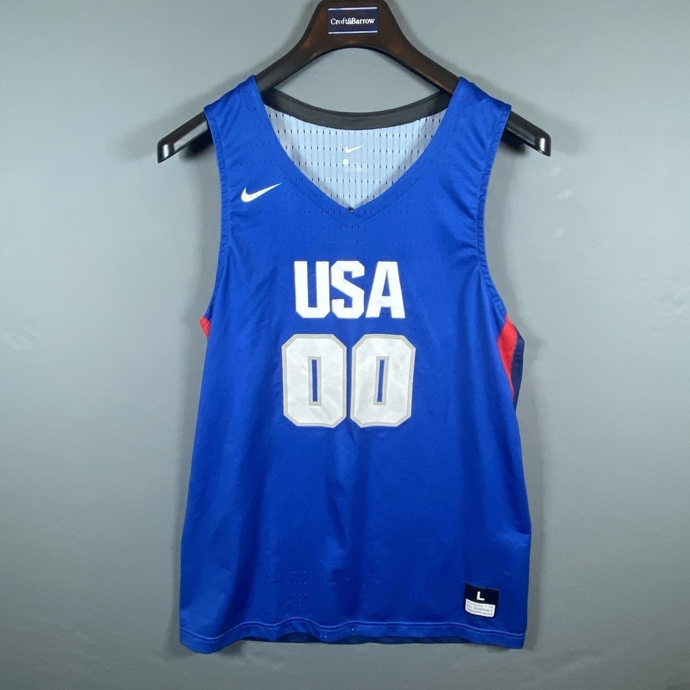Nike USA Team Olympic Hyperelite Basketball Jersey Men's Large #00 USA
